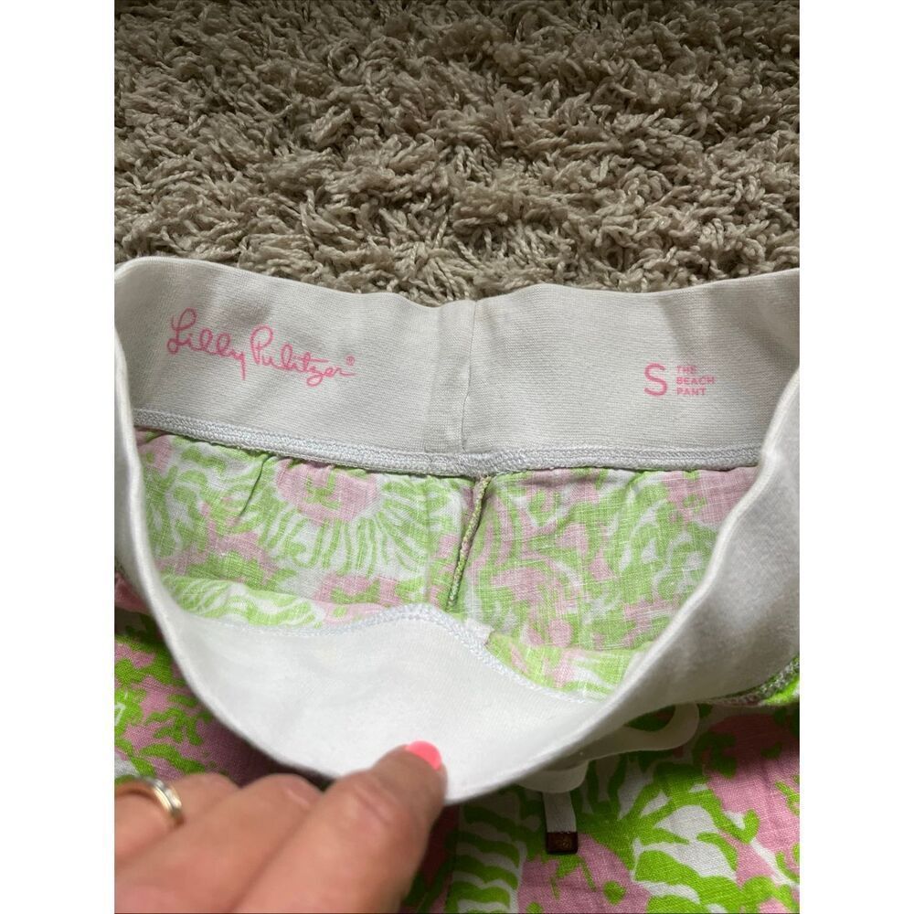 Lilly Pulitzer The Beach Pant Cabana Pink SunnySide Lions Small - Picture 4 of 12